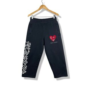 Shoe Palace x Keith Haring Sweatpants Womens S Black Streetwear Pop Art Heart